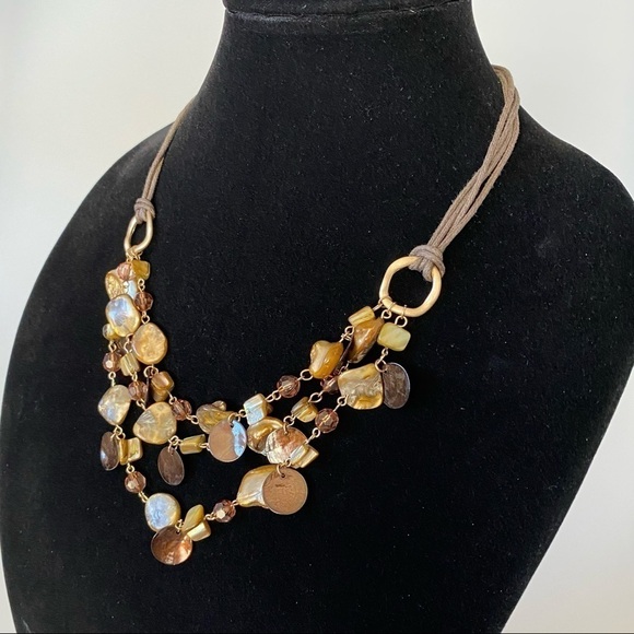 Necklace Brown Shells and Beads 3 Layers Boho  Bohemian 18”+ 3” - Picture 8 of 10